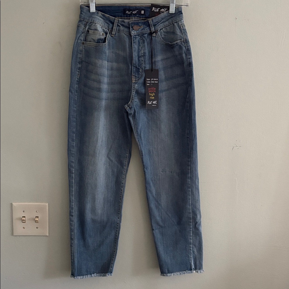 Blue age barrel ankle jeans high rise collection 1 NWT